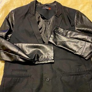 G by guess sport coat with leather sleeves